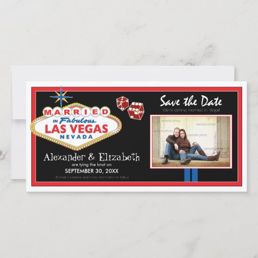 Vegas Destination Wedding Save the Dateフォトカード セーブザデート (正面)