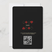 Vegas Gold Art Deco Casino QR Code Poker Wedding 招待状 (裏面)