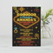Vegas Neon Sign Bachelorette Party Invitation  招待状 (スタンド正面)