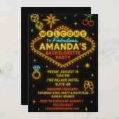 Vegas Neon Sign Bachelorette Party Invitation  招待状 (正面/裏面)