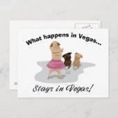 Vegas Pugで起こるバチュラーパーティTs、ギフト ポストカード (正面/裏面)
