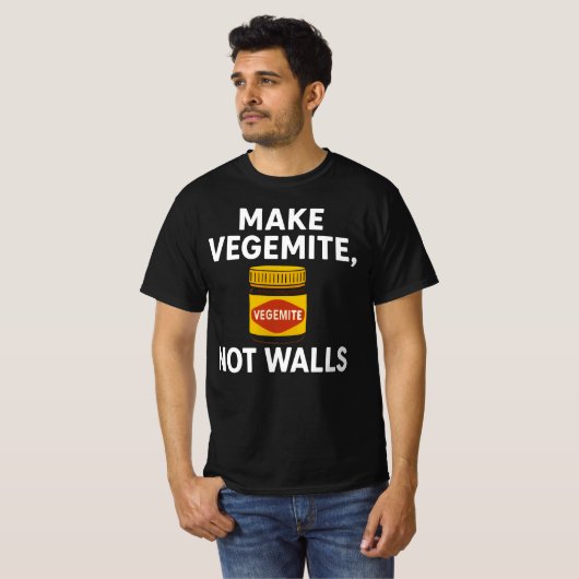 Vegemite Not War Australian Unity Not Divisioにする Tシャツ (正面フル)