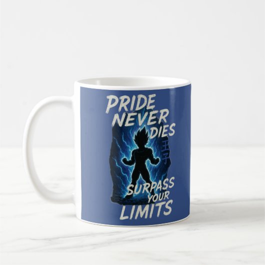 Vegeta Inspired Quote Mug – Never Give Up Energy コーヒーマグカップ (左)