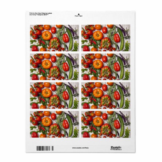 Vegetable and Herb Harvest ラベル (フルシート)