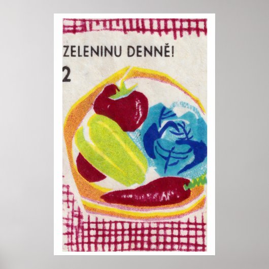 Vegetable Bowl Matchbox Art Print, Czechoslovakian ポスター (正面)