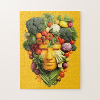 Vegetable Face Art | Creative Vegan Food Portrait  ジグソーパズル