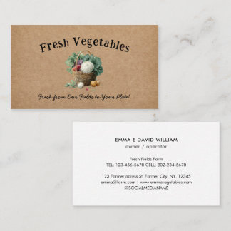 Vegetable Farm Market Agriculture Business Card 名刺