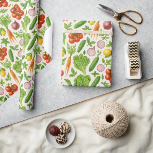 Vegetable Garden Wrapping Paper ラッピングペーパー (クラフト)