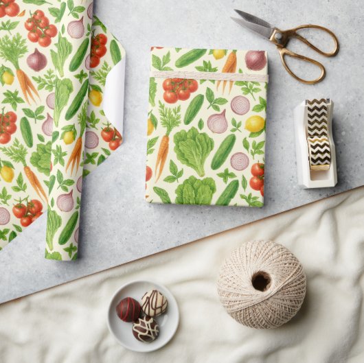 Vegetable Garden Wrapping Paper ラッピングペーパー (クラフト)