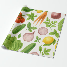 Vegetable Garden Wrapping Paper | Kitchen Gift ラッピングペーパー