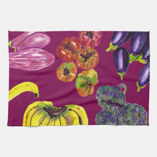 Vegetable Harvest Kitchen Towels キッチンタオル (横)
