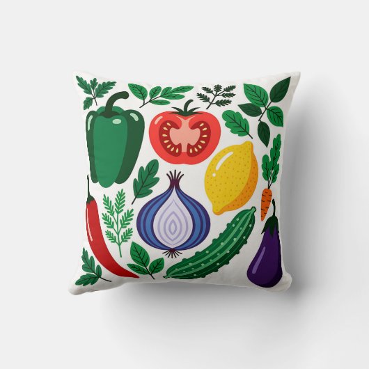 Vegetable pattern クッション (裏面)