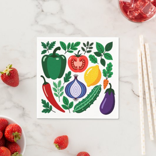 Vegetable pattern スタンダードカクテルナプキン (インサイチュ)