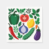 Vegetable pattern スタンダードカクテルナプキン (正面)