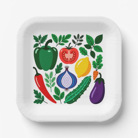 Vegetable pattern ペーパープレート (正面)
