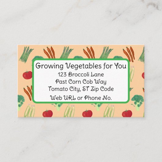 Vegetable Themed Custom Business Cards 名刺 (正面)