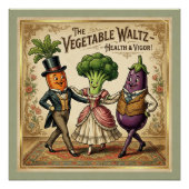 Vegetable Waltz Dancing Veggies Vintage Victorian ポスター (正面)