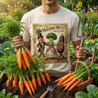 Vegetable Waltz Dancing Veggies Vintage Victorian Tシャツ