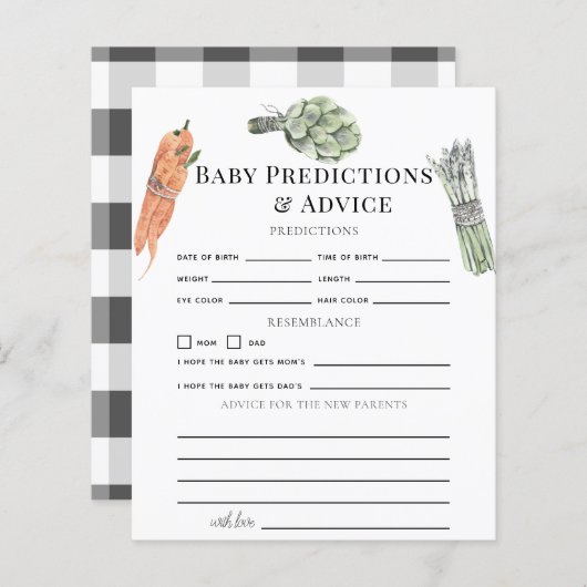 Vegetables Baby Predictions & Advice (正面/裏面)