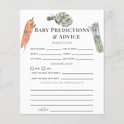 Vegetables Baby Predictions & Advice (正面)