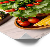 Vegetables Christmas Tree, Lettuce Leaves & Cherry ポスター (角)