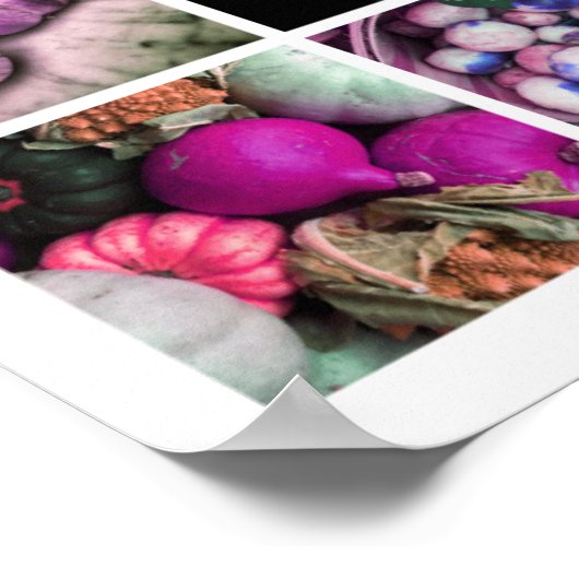 VEGETABLES Collage - Pink/Purple ポスター (角)
