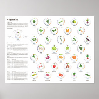 Vegetables - Nutritional values - Infographic ポスター