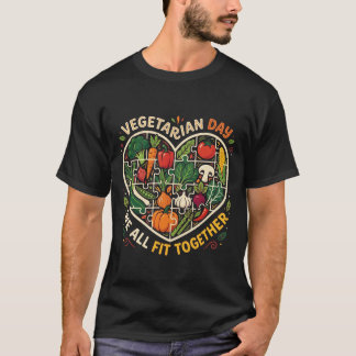 Vegetarian Day Veggie Club Eat More Plants Retro V Tシャツ