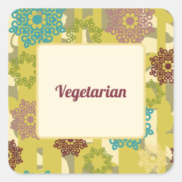 Vegetarian Urban Floral Dietary Needs スクエアシール