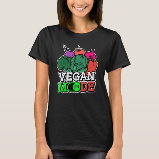 Vegetarian Vibes Vegan Mode On World Vegetarian Da Tシャツ (正面)