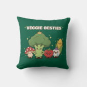 Veggie Besties | かわいい野菜のキャラクター クッション (正面)