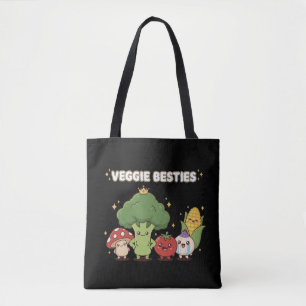 Veggie Besties かわいい野菜のキャラクター トートバッグ
