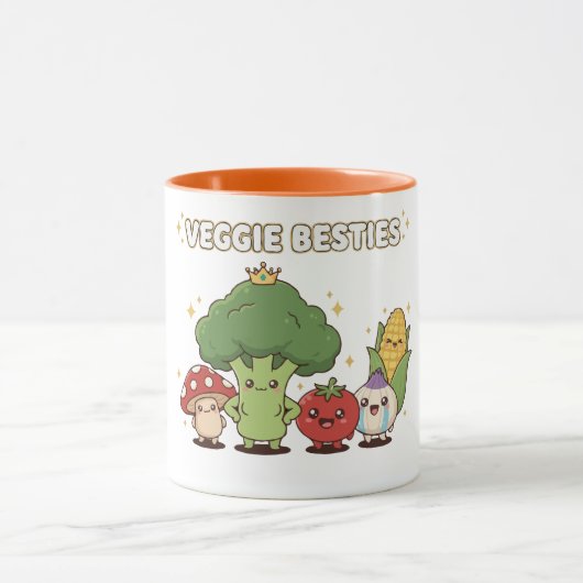 Veggie Besties | かわいい野菜のキャラクター マグカップ (中央)
