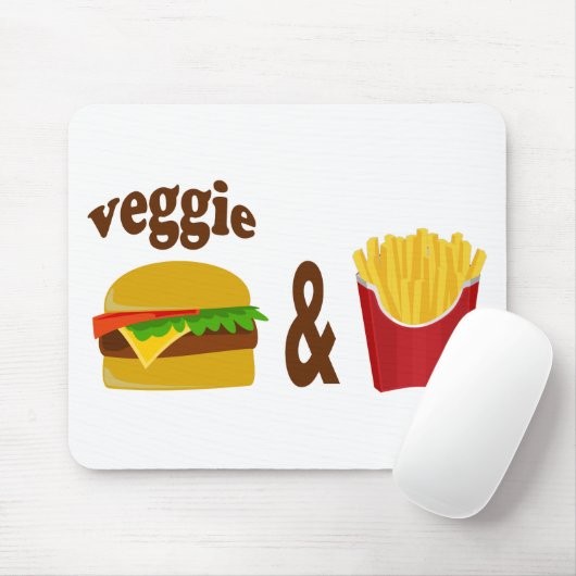 Veggie Burger and Fries マウスパッド (マウス)