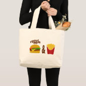 Veggie Burger and Fries ラージトートバッグ (正面(商品))