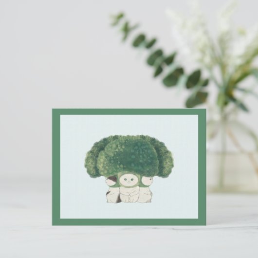 Veggie Cats Postcard -broccoli cat- ポストカード (スタンド正面)