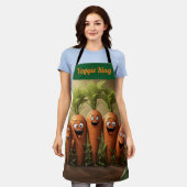 "Veggie King"おもしろいのカロッツシェフエプロン エプロン (着用した状態)