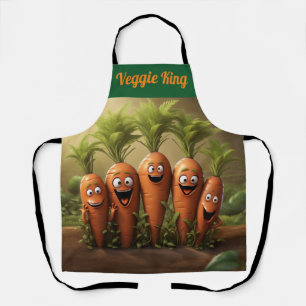 "Veggie King/Queen"おもしろい漫画キャロツシェフエプロン エプロン