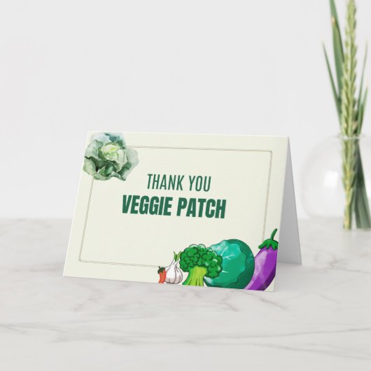 Veggie Patch Watercolor Thank You サンキューカード (正面)