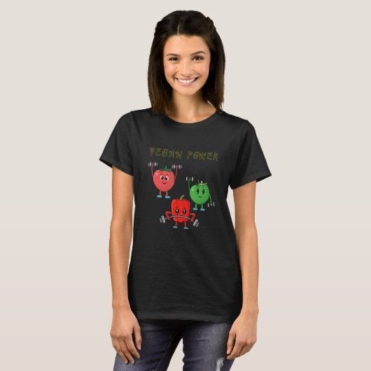 Veggie Power Tomato Paprika Power Vegan Protein Ve Tシャツ (正面フル)