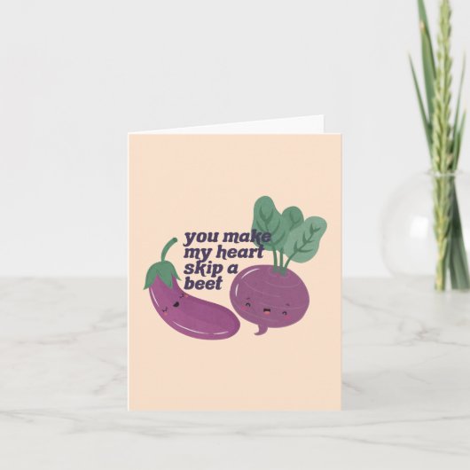 Veggie Pun:あなたは私のハートをビーツをスキップさせる ノートカード (正面)