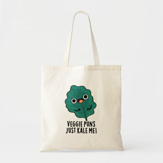 Veggie Puns Just Kale Me おもしろい Food Pun トートバッグ (正面)