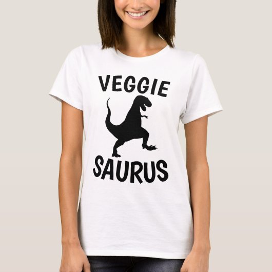 VEGGIE SAURUS Tシャツ、ベジタリアンティー Tシャツ (正面)