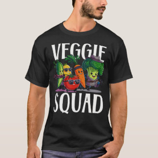 Veggie Squad Retro Vegetable Party Vegan Vegetaria Tシャツ
