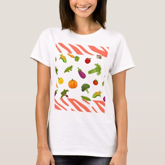 Veggie Vibes：フレッシュ&おもしろい女性用キッチンTシャツ Tシャツ (正面)