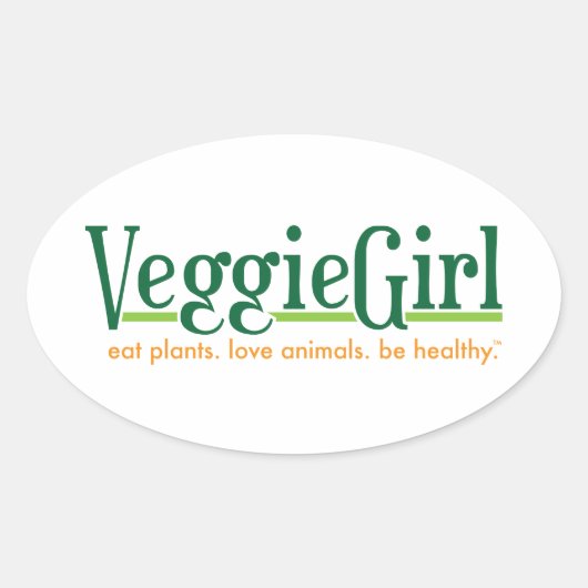 VeggieGirlシール 楕円形シール (正面)