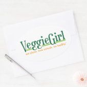 VeggieGirlシール 楕円形シール (封筒)