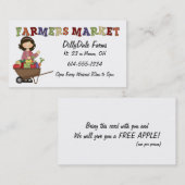 Veggies農家の市場の女性名刺 名刺 (正面/裏面)