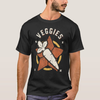 Veggies Carrot Vegetarian Vegan Vintage Retro Clas Tシャツ