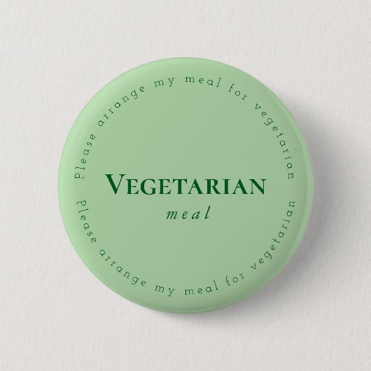 Vegitarian meal Request Badge, Green 缶バッジ (正面)
